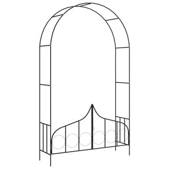 vidaXL Vidaxl - Arco De Jard&iacute;n Con Puerta Hierro Negro 138x40x238 Cm