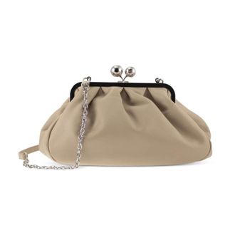 Max Mara Pasticcino Cubico Medium Clutch - female - Weekend Max Mara - Clutches - Beige - ONE SIZE - Bags