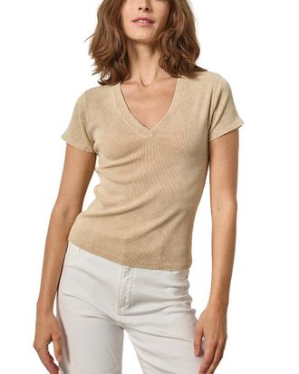 Lilla P Sunwashed Cap Sleeve V-Neck T-Shirt