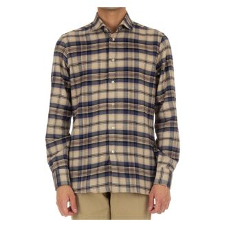 Borriello Prince of Wales Flannel Shirt - Heren - Casual Overhemden - Veelkleurig - 2XL - Leer - Overhemden