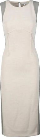 Patrizia Pepe Damesjurk - Dames - Casual kleedjes - Beige - XL - Polyester - Kleedjes