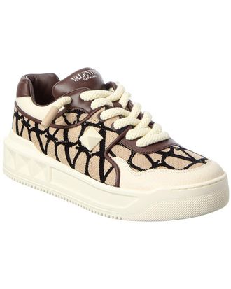 Valentino Roman Stud Leather & Canvas Sneaker
