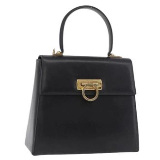 Ferragamo Pre-owned Hand Bag - Dames - Pre-owned - Zwart - Maat: ONE Size Leer