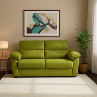 Dmora Sof&aacute; Cama 2 Plazas Salorno, Desenfundable, Con Almacenaje Hecho En Italia, Apertura Abatible, 185x95 Cm Verde