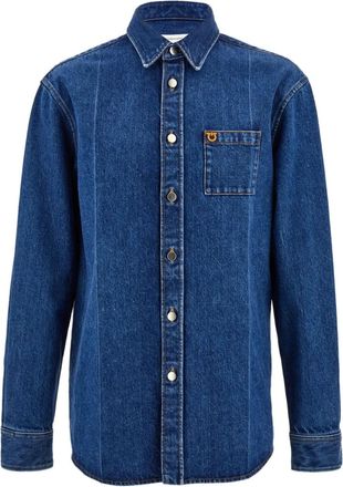 Ferragamo embroidered denim shirt - Blue