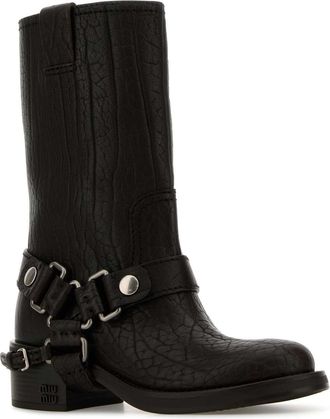 Miu Miu Quilted Leather Boot - Brown