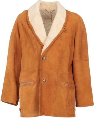 A.N.G.E.L.O. Vintage Cult 1980s pre-owned shearling-trim coat - men - Sheep Skin/Shearling/Sheepskin - 52 - Brown