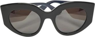 Gucci Pre-owned Glazen Zonnebril - Dames - Vintage Accessoires - Zwart - ONE Size - Leer - Vintage