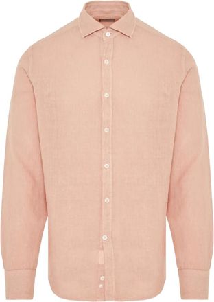 Canali Heren, Overhemden, Roze, Maat: 2XL Linnen