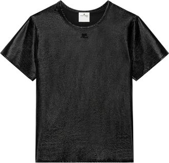 Courr&egrave;ges Logo Patch Crew Neck T-Shirt - Dames - T-shirts - Zwart - XS - Tops