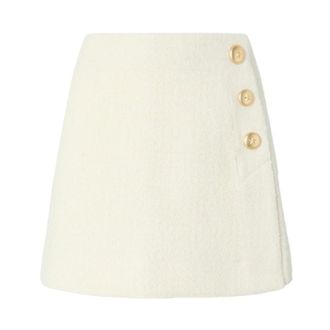 Pinko Pinko, Rokken, Dames, Wit, M, Katoen, Wikkelminirok van Boucl&eacute; Katoen en Wol