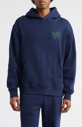 Museum of Peace and Quiet Warped Graphic Hoodie in Navy at Nordstrom Rack, Size X-Large