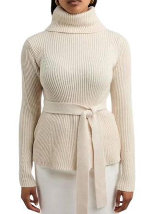 Zimmermann Illustration Peplum Sweater In Cream