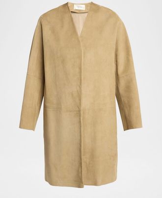 The Row Alarico Suede Open Coat