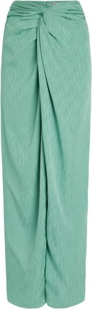 Blaz&eacute; Milano Konik Twist Silk Maxi Skirt - Teal - 0 (UK6 / XS)