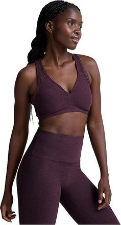 Beyond Yoga Spacedye Lift Your Spirits Medium Support Bra Womens Bra Eggplant Purple Heather : 2XL, Polyester/Spandex