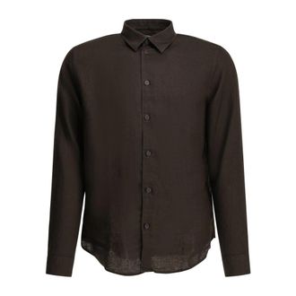 Nn.07 Enzo Buttoned Shirt - Heren - Casual Overhemden - Bruin - S - Linnen - Overhemden