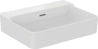 Ideal Lavabo Conca 600x450x165mm, Lijado Blanco Con Idealplus Sin Orificio Para Grifer&iacute;a, Con Rebosadero Ideal Standard