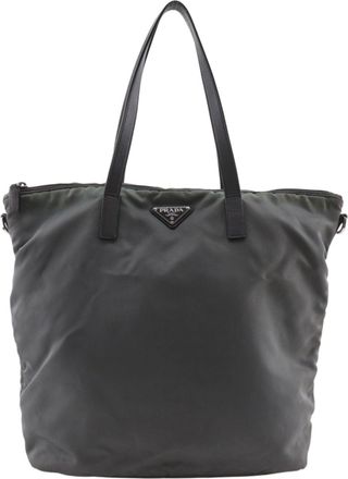 Prada Khaki Nylon Tote Bag (Pre-Owned)
