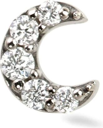 Lark & Berry 14kt white gold mini Moon diamond stud earring - women - Lab Grown Diamond/14kt White Gold - One Size - Silver