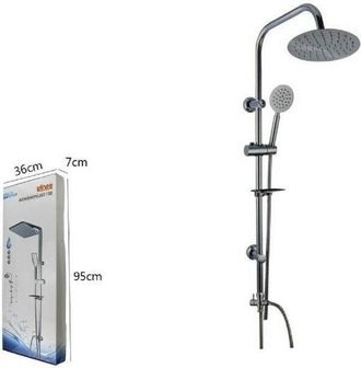 Trade Shop Trade Shop - Kit Colonna Doccia Saliscendi Miscelatore Cromato Rubinetto Soffione Bagno 69124