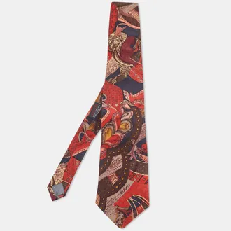 Gianfranco Ferre Vintage Red Printed Silk Tie