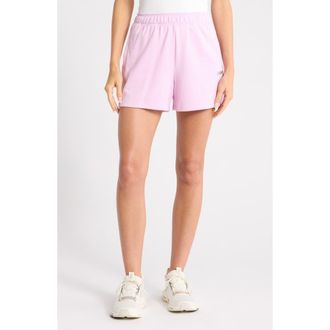 DKNY Metallic Logo High Rise French Terry Shorts in Pink Lavender at Nordstrom Rack, Size X-Large