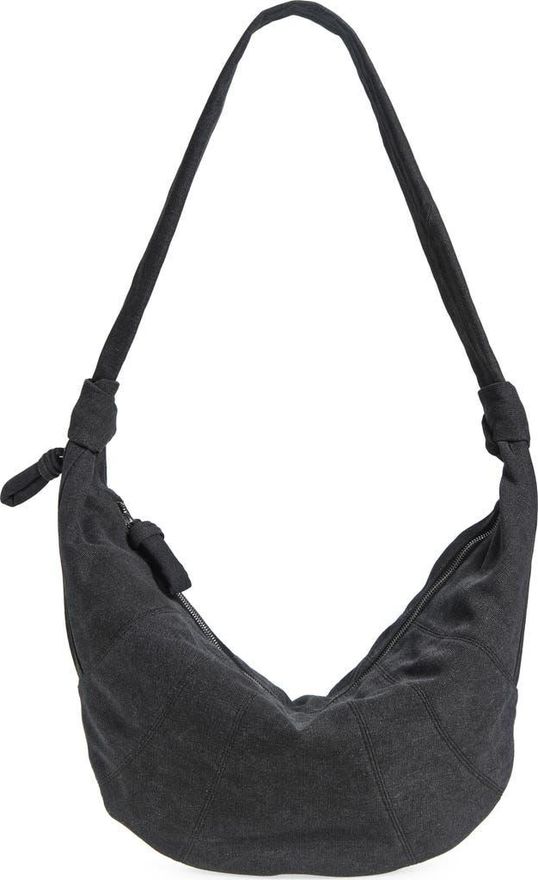 X-Large Croissant Canvas Shoulder Bag in Ash Black at Nordstrom