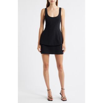 Amanda Uprichard Empire Layered Cocktail Minidress in Black at Nordstrom Rack, Size X-Small