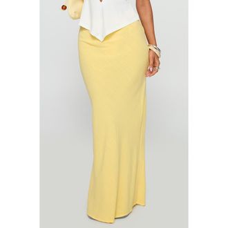 Princess Polly Jodie Maxi Skirt in Lemon Yellow at Nordstrom, Size 6
