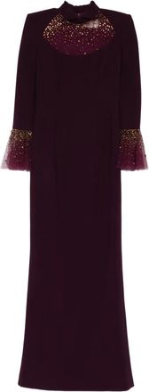 Jean-Louis Sabaji Abito lungo con maniche a campana - Rosso