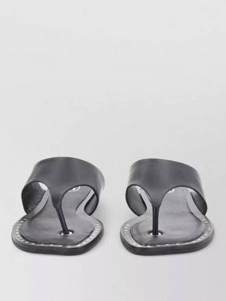Ash thong sandal flat sole studded trim