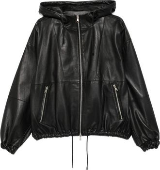 Tela Hooded Leather Jacket
