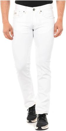 La Martina Rechte Pijpen Broek - Heren - Slim Fit Jeans - Wit - W33 - Katoen - Jeans