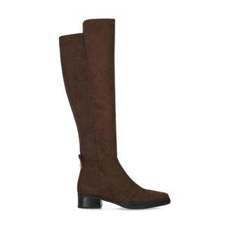 Michael Kors Lex Dark Boot - Dames - Hoge Laarzen - Bruin - 38 EU - Denim - Schoenen