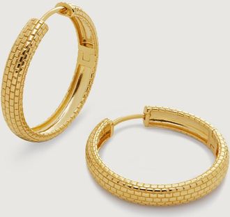 Monica Vinader Gold Heirloom Slim Medium Hoop Earrings
