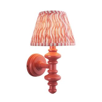 Netlighting Carnaby Pink Wall Light Pink Fabric Ripple Shade 20cm B22