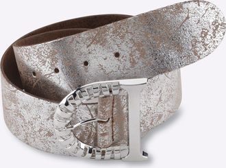 Heine Lederg&uuml;rtel HEINE, Damen, Gr. 11,5, silber (silberfarben), G&uuml;rtel Lederg&uuml;rtel