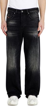 Diesel Relaxed Jeans Low Waist 2001 D-Macro, Black/Dark grey, Button fly