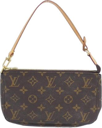 Louis Vuitton Marron Coated Canvas Pochette Pouch (Pre-Owned)