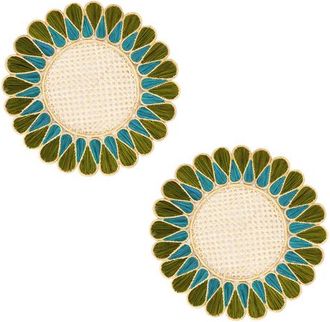 Coro Cora Drops Placemat - Set of 2 in Olive/aquamarine at Nordstrom