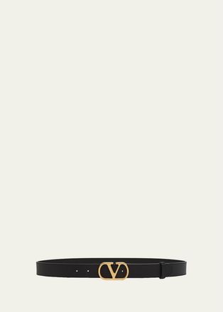 Valentino Garavani VLogo Signature Leather Belt 30MM