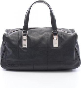 Chanel Black Leather Handbag Tote Bag (Pre-Owned)