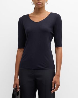 Emporio Armani Fitted Jersey Top