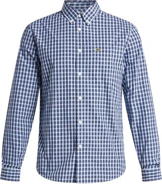 Lacoste checked poplin shirt - men - Cotton - 40 - Blue