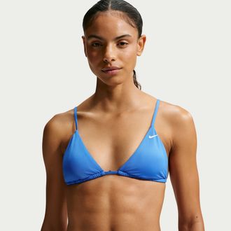Nike Womens Swim Effortless Essential Triangle Bikini Top in Blue | NESSF239-434