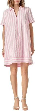 English Factory Stripe Jacquard Mini Shirtdress in Pink/white at Nordstrom Rack, Size X-Small