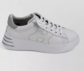 Hogan rebel platform leather sneakers luminous detail