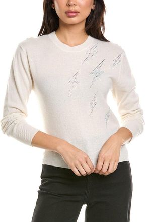 Brodie Hazel Hot Fix Bolt Crewneck Cashmere Sweater