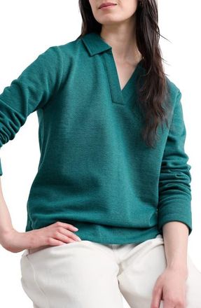 Seasalt Cornwall Clear Wing Organic Cotton Johnny Collar Sweatshirt in Melange Emulsion at Nordstrom, Size 10 Us